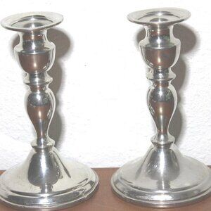 Pair of Lenox Fine Candlesticks 7 " Tall Pewter Weighted